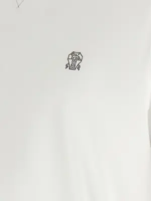 Double layer t-shirt 100% cotton BRUNELLO CUCINELLI White