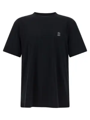 Logo print T-shirt BRUNELLO CUCINELLI Black