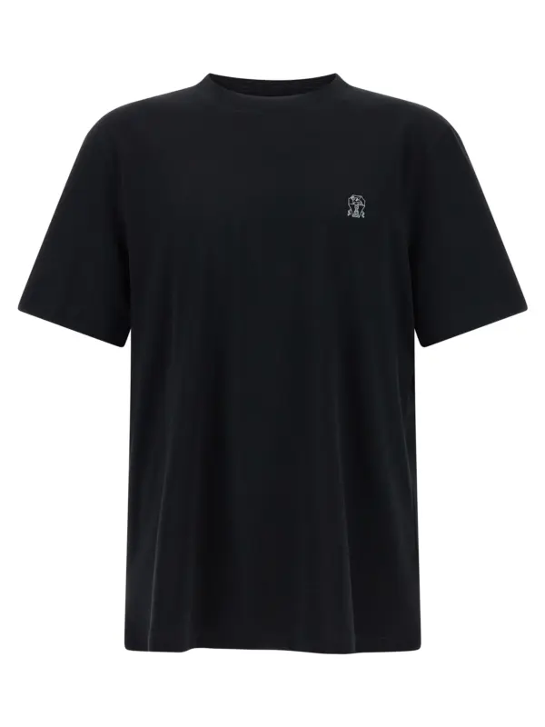 Logo print T-shirt BRUNELLO CUCINELLI Black