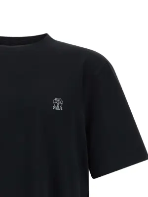 Logo print T-shirt Man BRUNELLO CUCINELLI Black