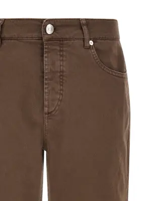 Garment-dyed jeans Man BRUNELLO CUCINELLI Brown