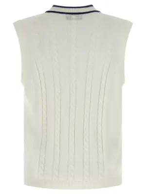 Cotton braided vest M28707917TCGE43 BRUNELLO CUCINELLI White