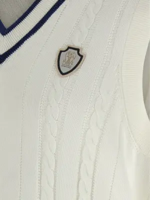 Cotton braided vest 100% cotton BRUNELLO CUCINELLI White