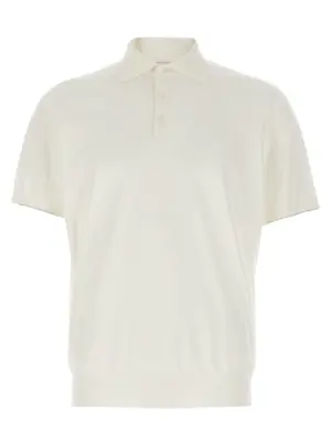 Stretch cotton polo shirt BRUNELLO CUCINELLI White