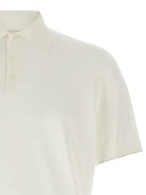 Stretch cotton polo shirt Man BRUNELLO CUCINELLI White