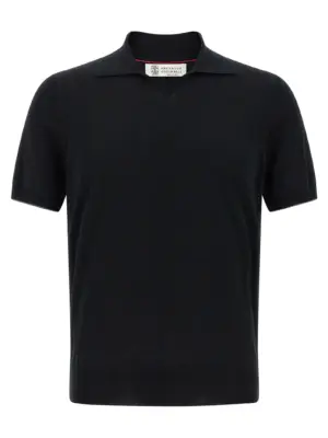 Cotton polo shirt BRUNELLO CUCINELLI Black