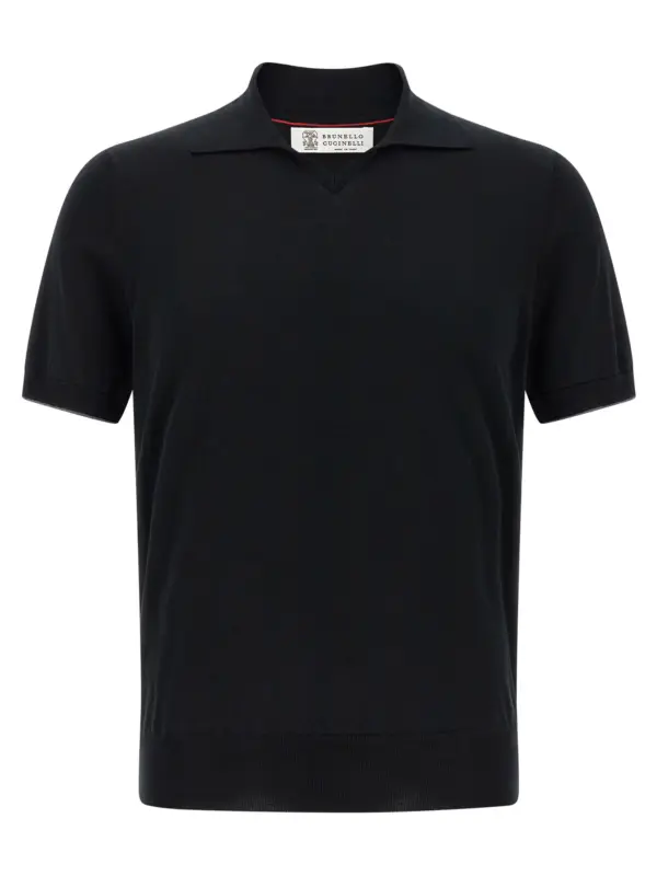 Cotton polo shirt BRUNELLO CUCINELLI Black