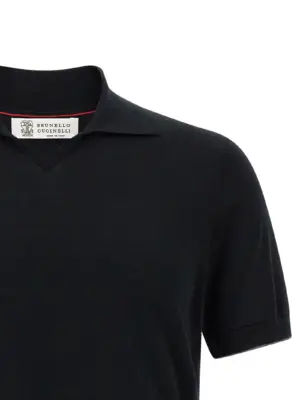 Cotton polo shirt Man BRUNELLO CUCINELLI Black