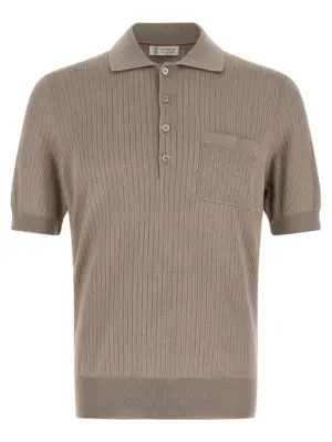 Operated coast polo shirt BRUNELLO CUCINELLI Beige