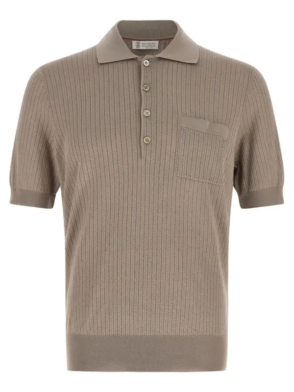 Operated coast polo shirt BRUNELLO CUCINELLI Beige