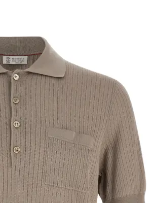 Operated coast polo shirt Man BRUNELLO CUCINELLI Beige