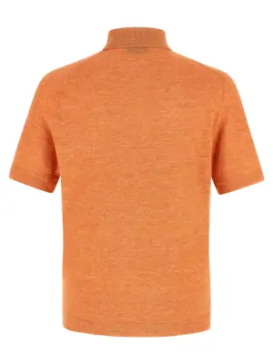 Linen cotton polo shirt M2L00315C7859 BRUNELLO CUCINELLI Orange