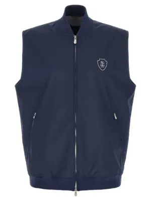 Logo nylon vest BRUNELLO CUCINELLI Blue
