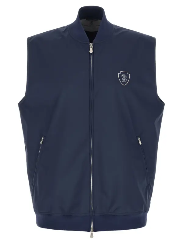 Logo nylon vest BRUNELLO CUCINELLI Blue