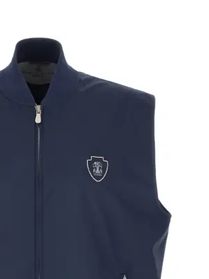 Logo nylon vest Man BRUNELLO CUCINELLI Blue