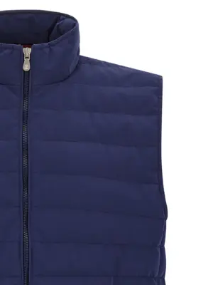 Quilted vest Man BRUNELLO CUCINELLI Blue