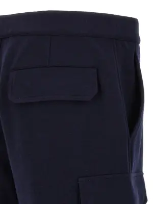 Cargo bermuda shorts 65% cotton 24% polyamide 7% cashmere 4% silk BRUNELLO CUCINELLI Blue