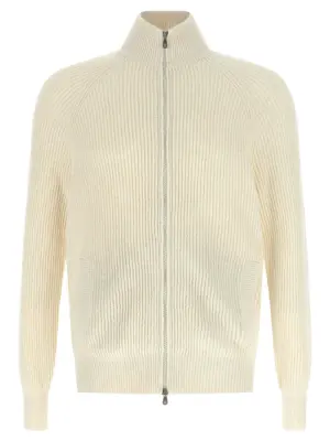 Zip cardigan BRUNELLO CUCINELLI White
