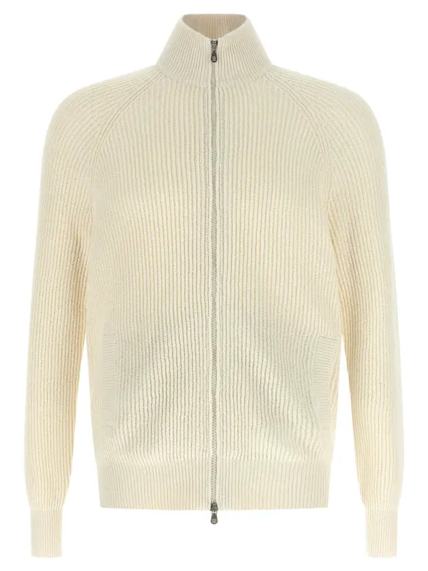 Zip cardigan BRUNELLO CUCINELLI White