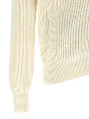 Zip cardigan 100% cotton BRUNELLO CUCINELLI White