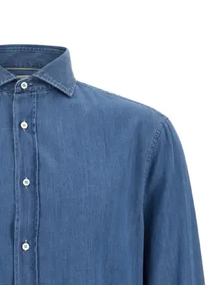 Denim shirt Man BRUNELLO CUCINELLI Blue