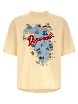 Printed T-shirt DSQUARED2 Beige