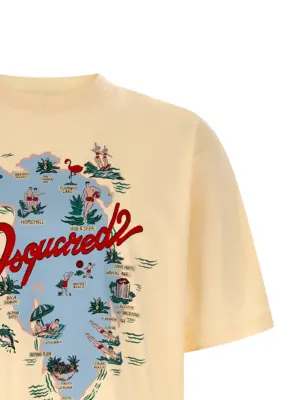 Printed T-shirt Man DSQUARED2 Beige