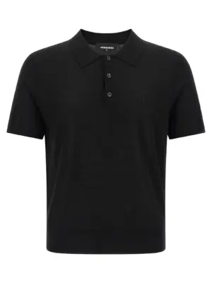 Wool polo shirt DSQUARED2 Black
