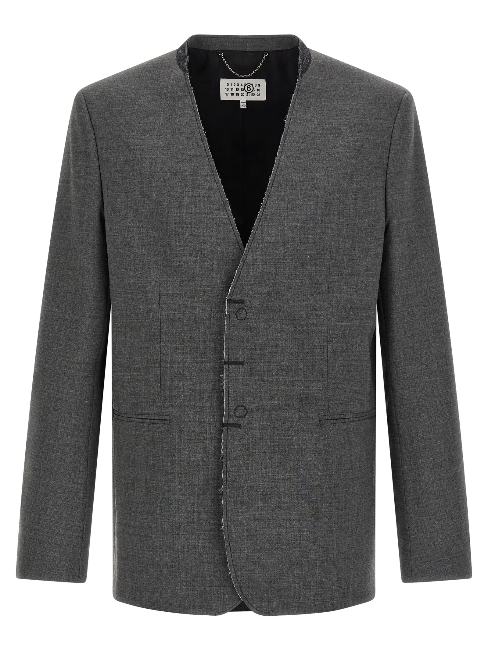 Вовняний блейзер MM6 Maison Margiela Сірий 1 Wool blazer MM6 MAISON MARGIELA Gray