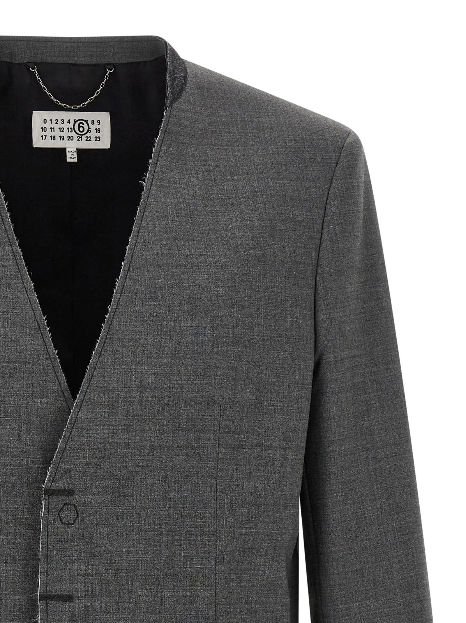 Вовняний блейзер MM6 Maison Margiela Сірий 3 Wool blazer Man MM6 MAISON MARGIELA Gray