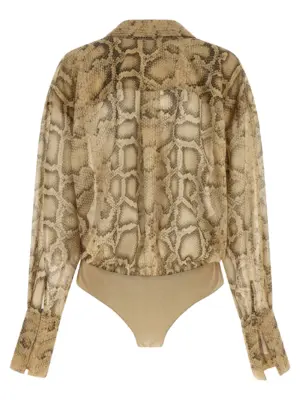 'Paloma' bodysuit T190929BTNP264NATURALPYTHON THE ANDAMANE Beige