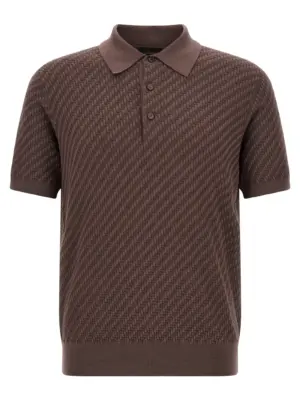 Weaving Polo Plot BRIONI Brown