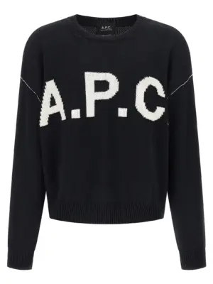 Logo sweater A.P.C. Blue