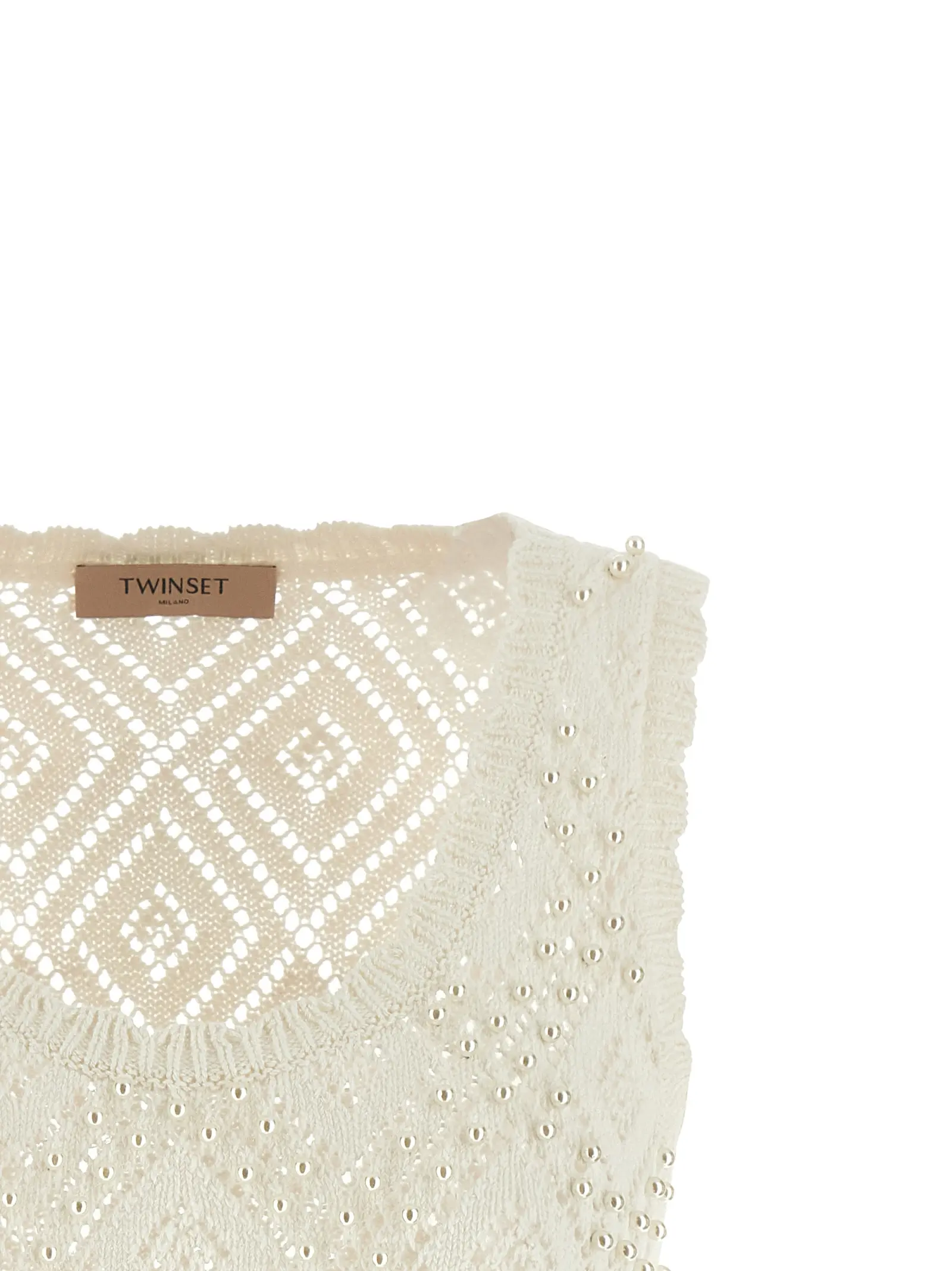 Топ Twin Set Pearl Білий 3 Pearl top Woman TWIN SET White