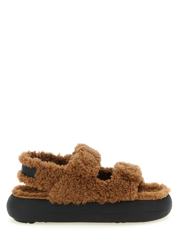 Shearling sandals MOON BOOT Brown