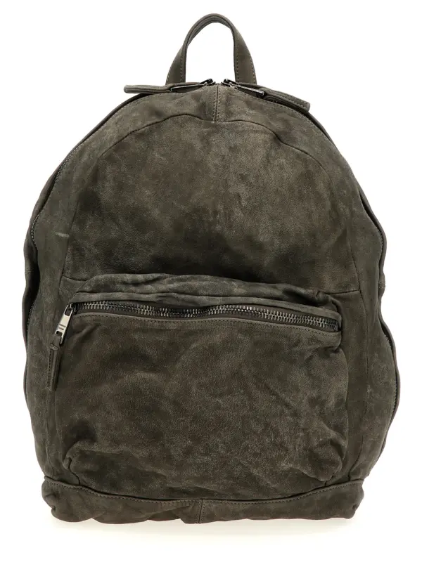 Leather backpack GIORGIO BRATO Gray