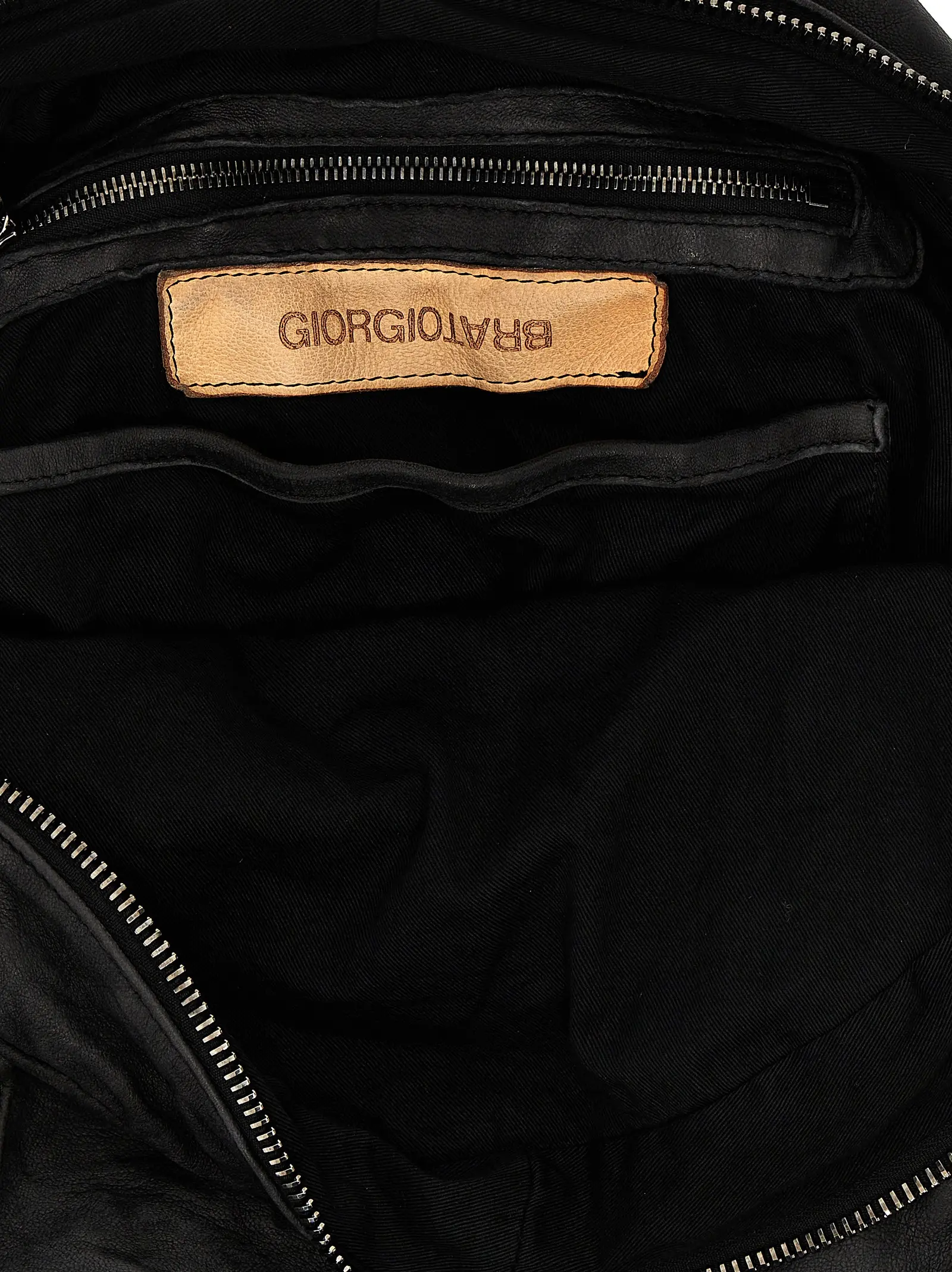 Рюкзак Giorgio Brato Leather чорний 4 Leather backpack 100% lamb leather (Ovis aries) GIORGIO BRATO Black