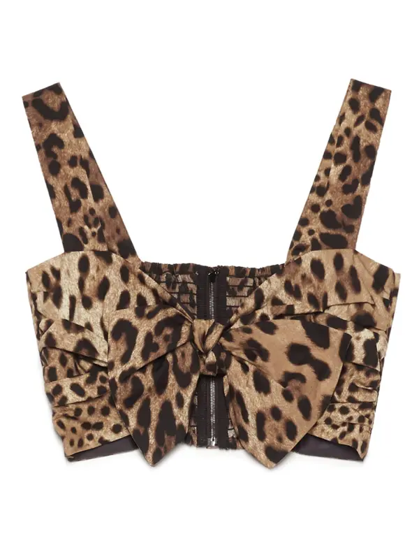 Sweetheart neckline top DOLCE & GABBANA Brown