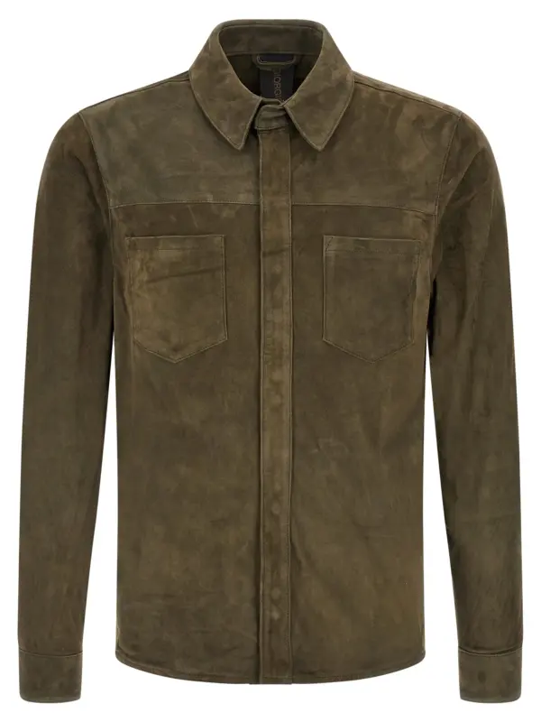 Suede shirt Gloves GIORGIO BRATO Green