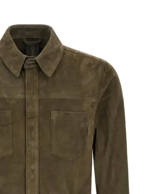Suede shirt Gloves Man GIORGIO BRATO Green