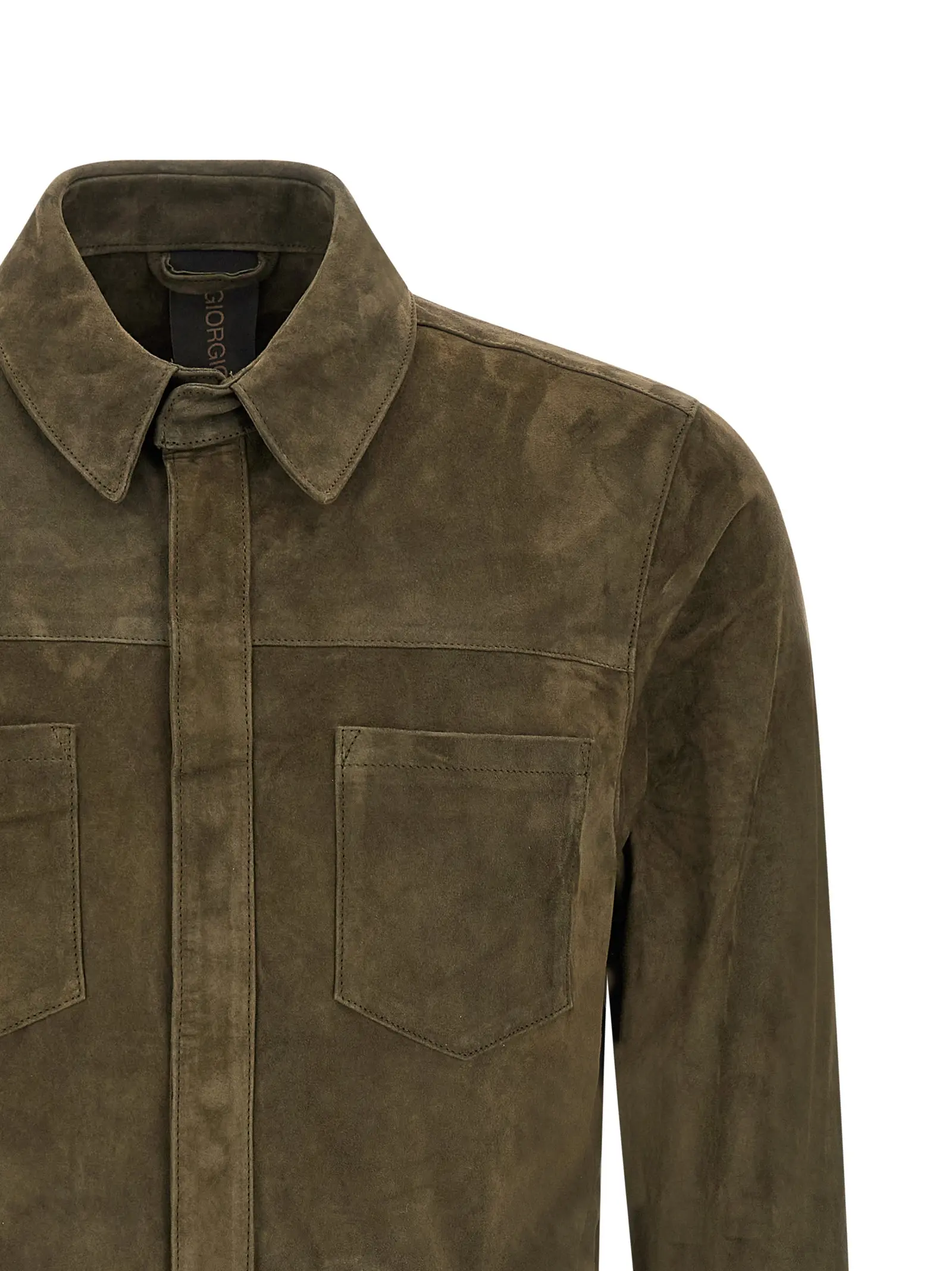 Рукавички Giorgio Brato Suede shirt зелені 3 Suede shirt Gloves Man GIORGIO BRATO Green