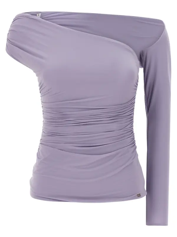 Asymmetrical neckline top ELISABETTA FRANCHI Purple