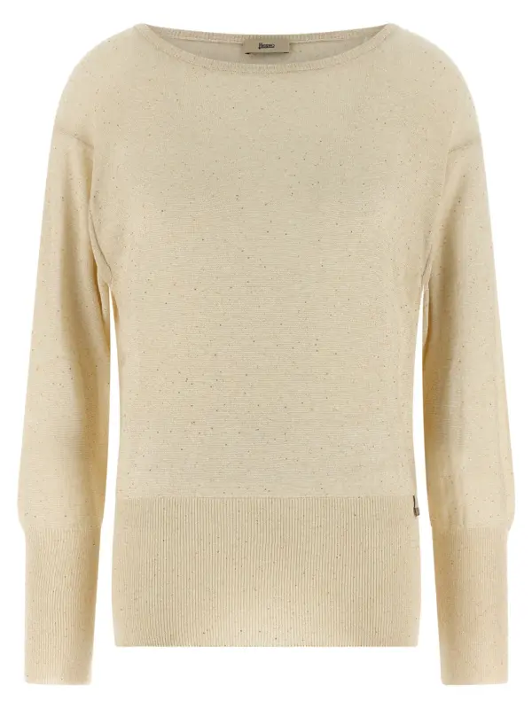 Lamé and sequin yarn sweater HERNO Beige