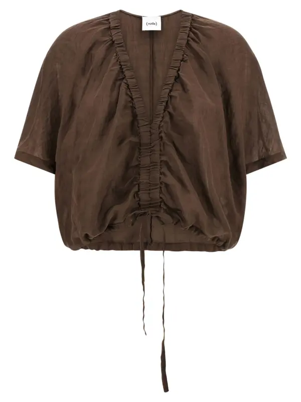 Cropped blouse NUDE Brown