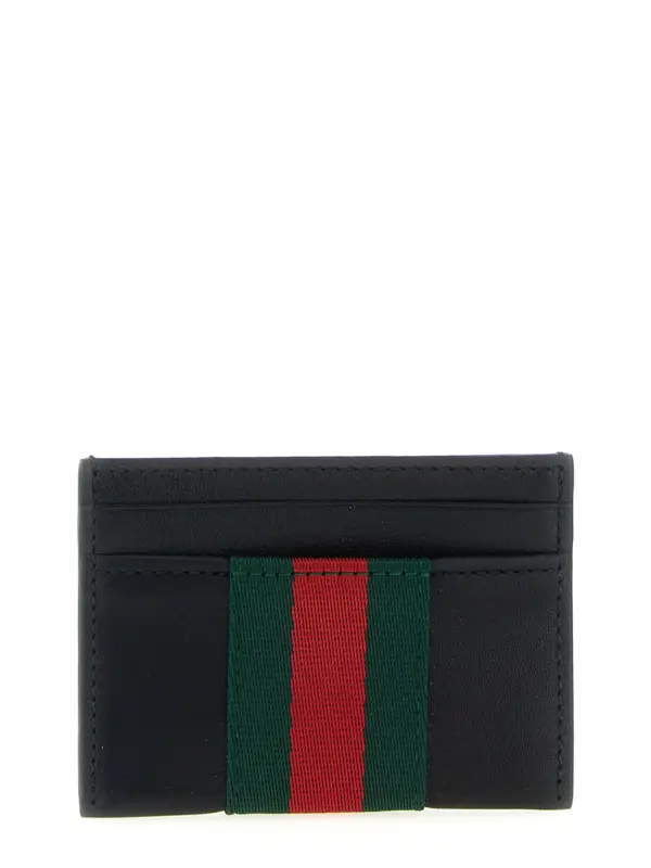 'Web Trademark' card holder GUCCI Black