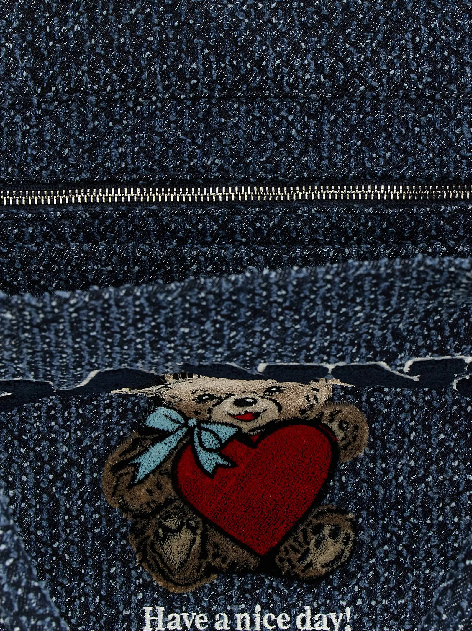 Сумка шопер Ganni Medium Bear синя 4 Medium 'Bear' shopping bag 100% organic cotton GANNI Blue