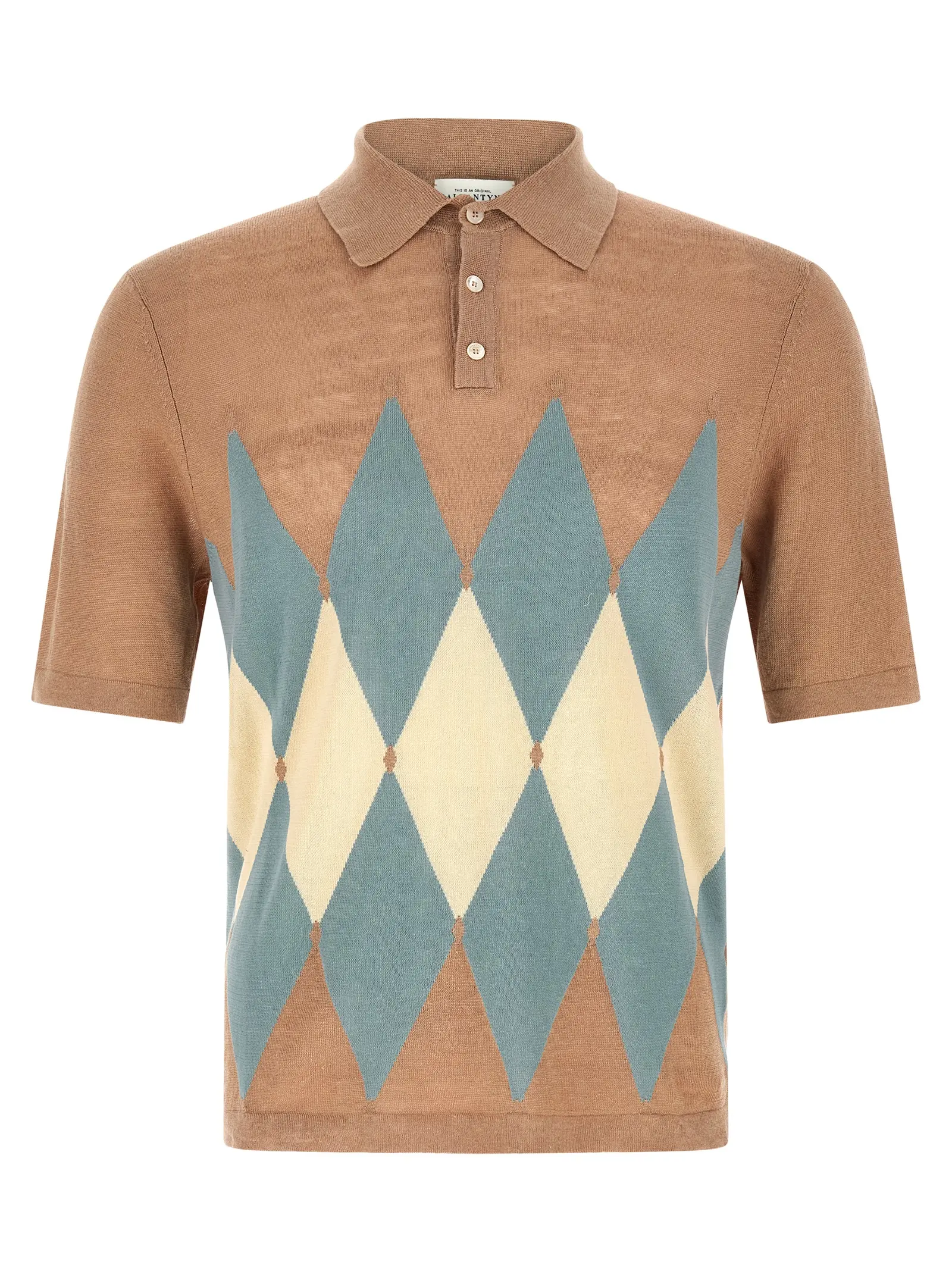 Поло Ballantyne Argyle бежеве 1 Polo Argyle BALLANTYNE Beige