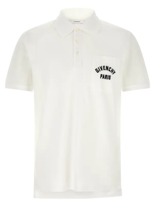 Pocket embroidery polo shirt GIVENCHY White