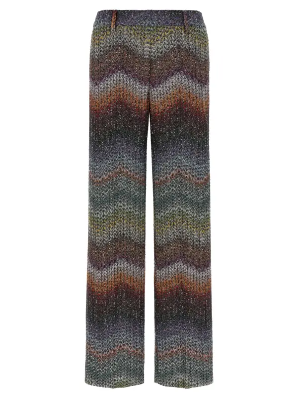 Zigzag lamé viscose pants MISSONI Multicolor