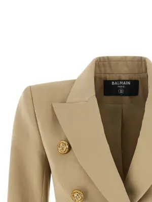 Double-breasted blazer Woman BALMAIN Beige